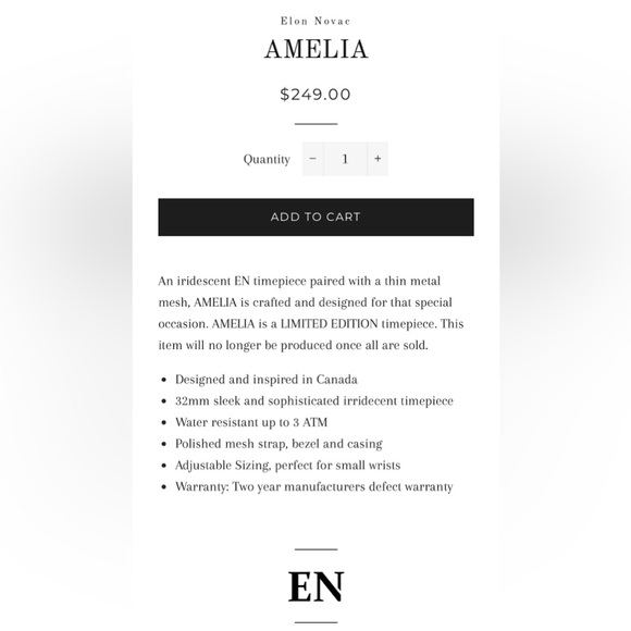 Brand New Elon Novac Amelia Watch - Picture 2 of 4